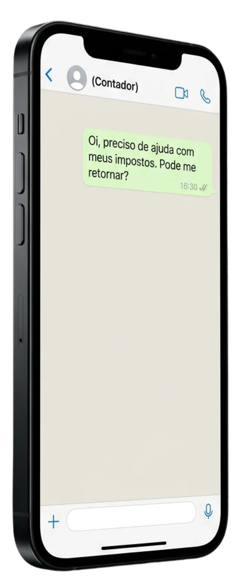 Print de mensagem sem resposta no WhatsApp
